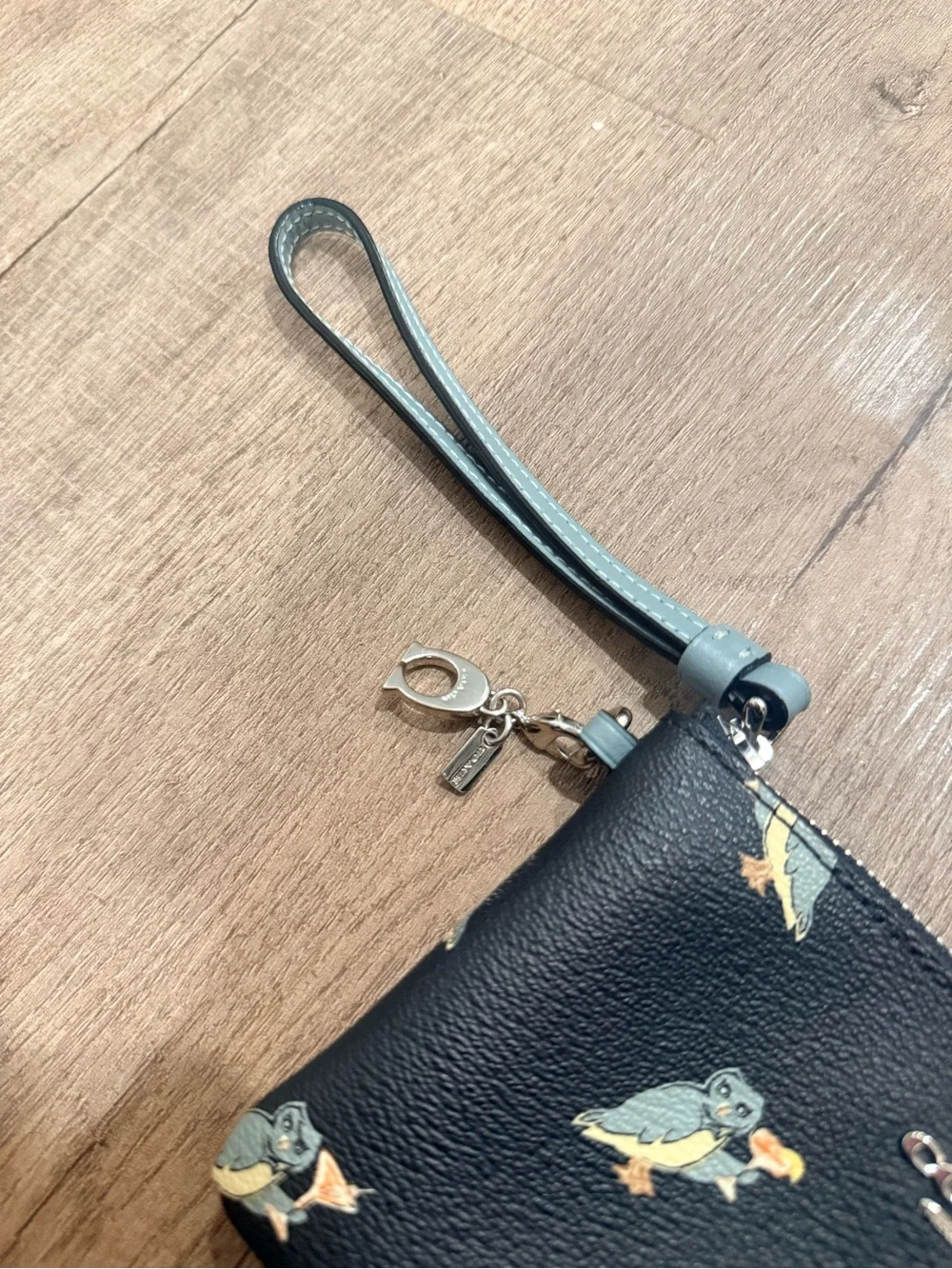 Coach Party Owl Corner Zip Wristlet